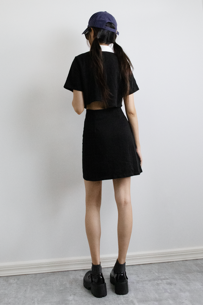 Slit Waist Polo Dress