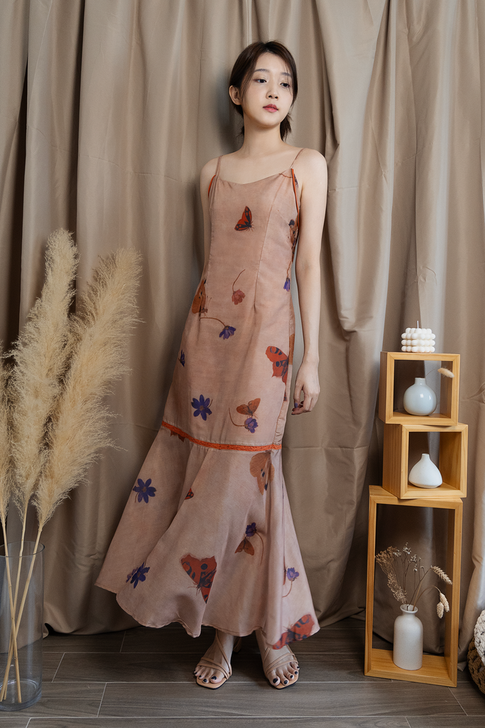 Butterfly Floral Maxi Dress
