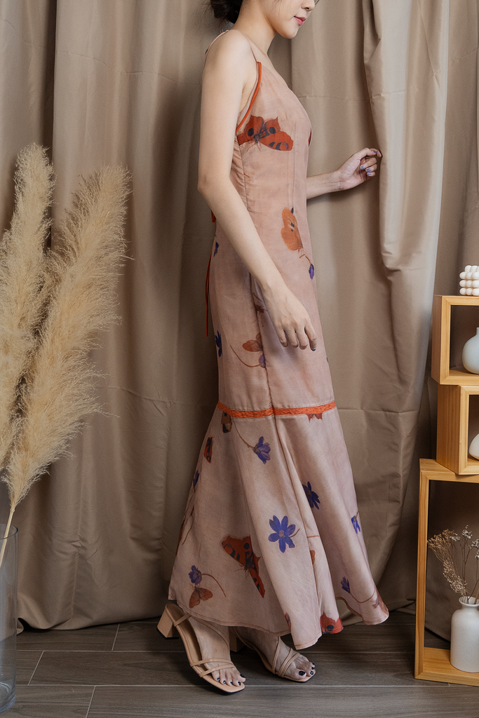 Butterfly Floral Maxi Dress