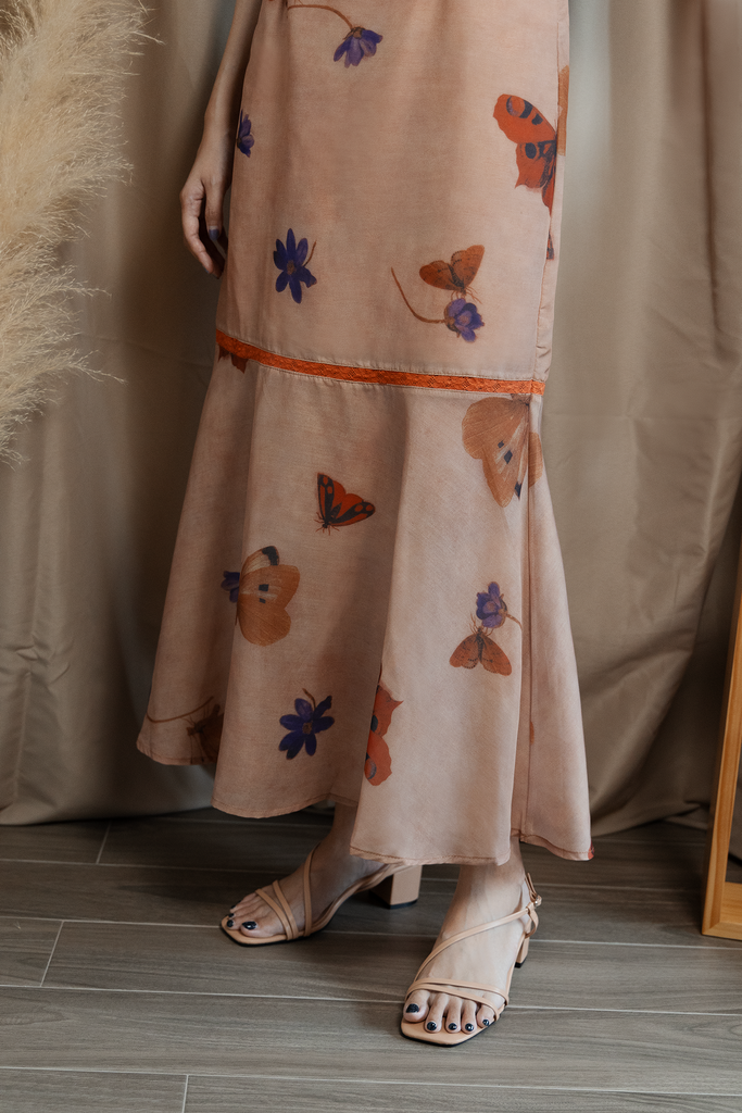 Butterfly Floral Maxi Dress