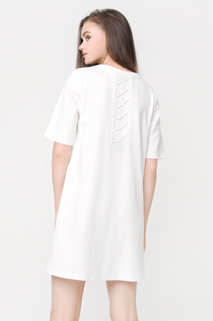Lace-up T-shirt Dress