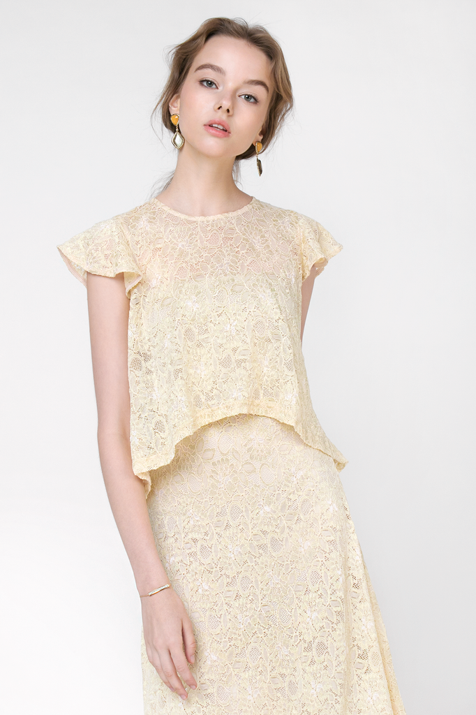 Ruffled Lace Maxi Dress