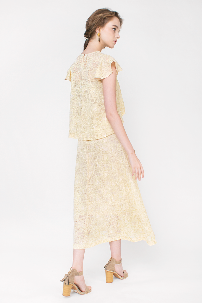 Ruffled Lace Maxi Dress