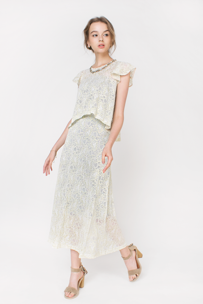 Ruffled Lace Maxi Dress