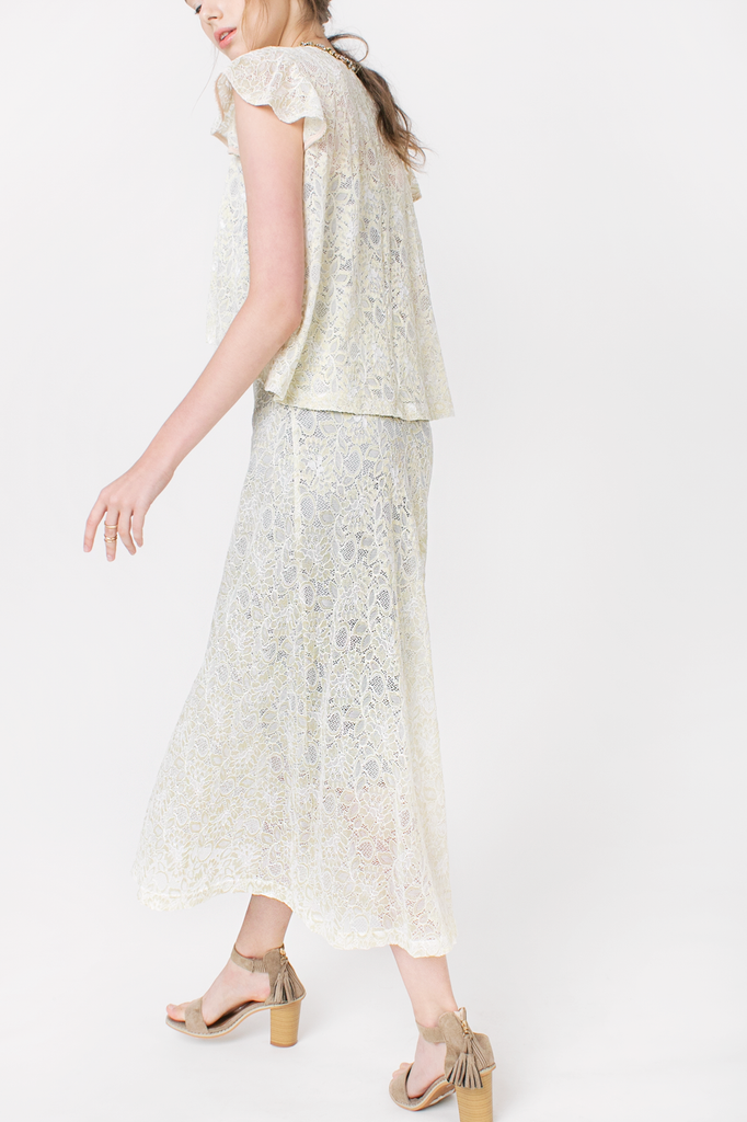 Ruffled Lace Maxi Dress