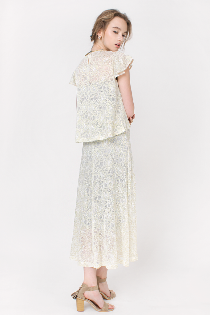 Ruffled Lace Maxi Dress