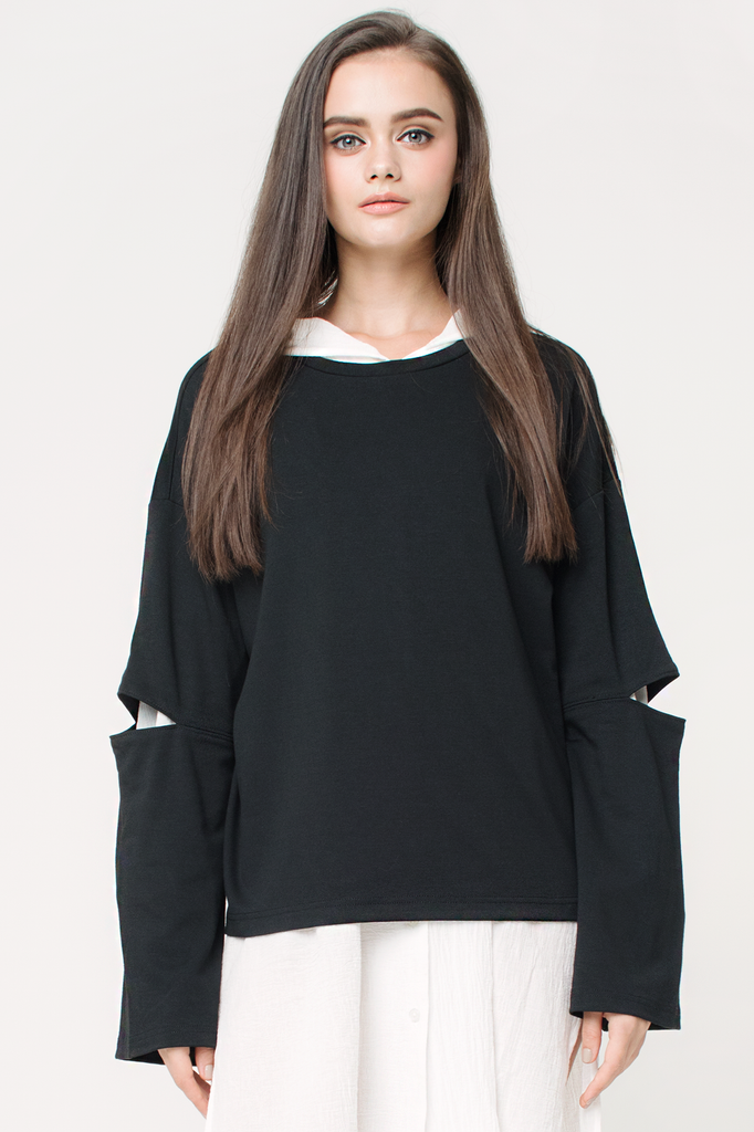 Slit Sleeves Sweatshirt