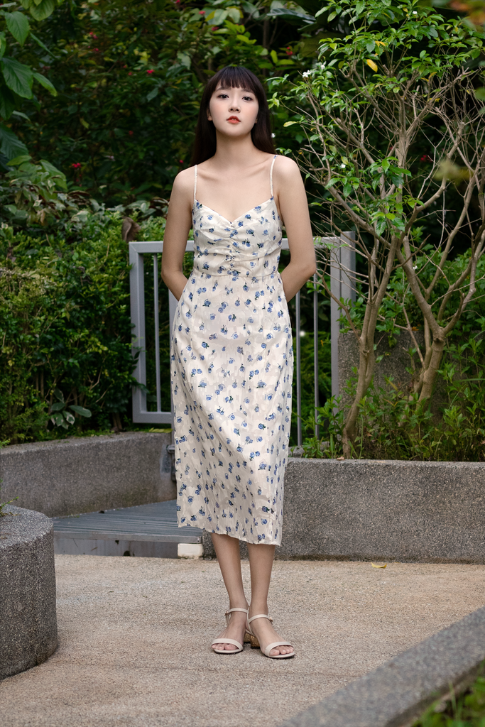 Floral Tie-Back Midi Dress