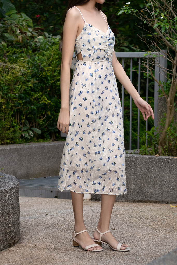 Floral Tie-Back Midi Dress