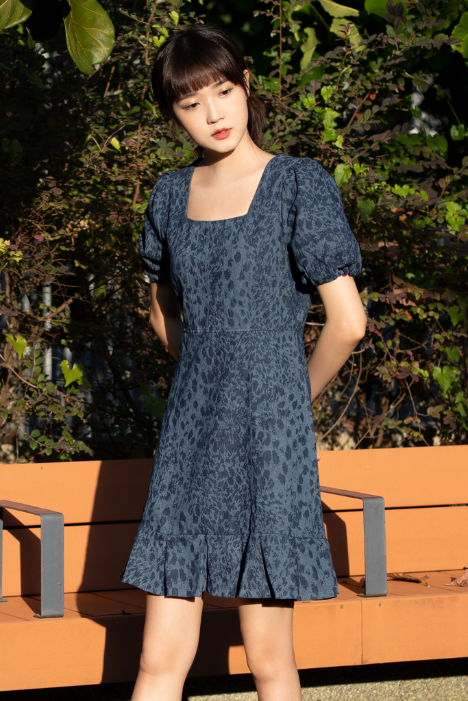 Denim Printed Dress