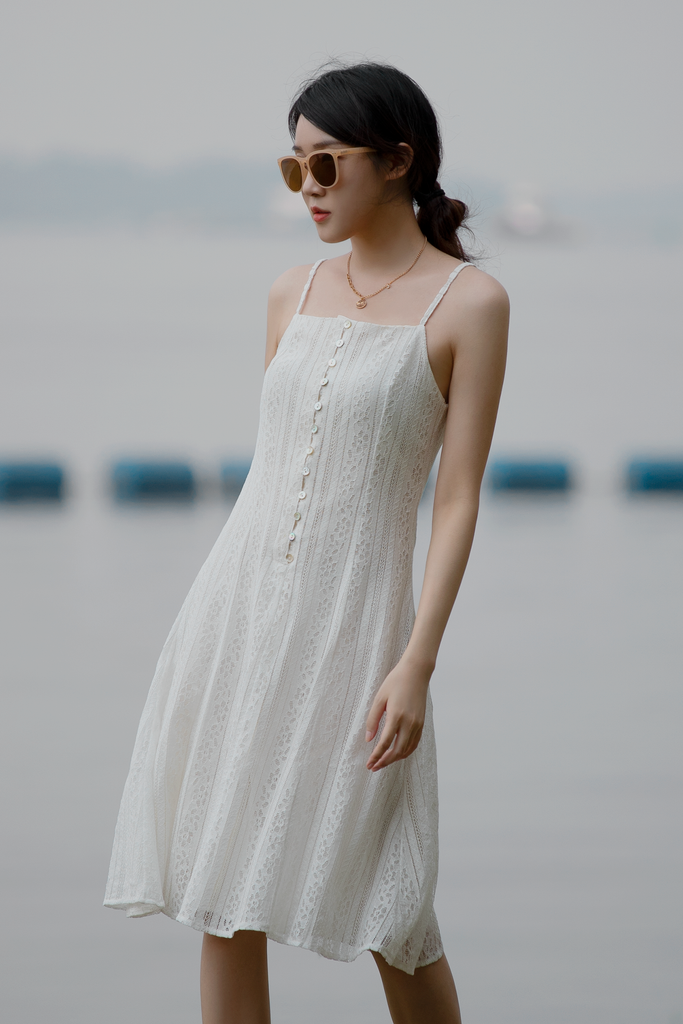 Lace Button-up Dress