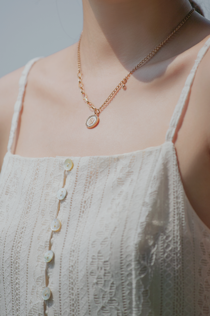 Vintage rose necklace
