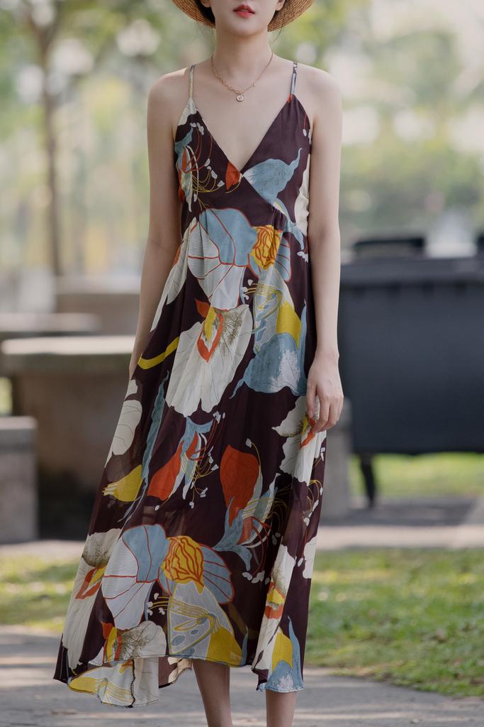 Floral Backless Dress