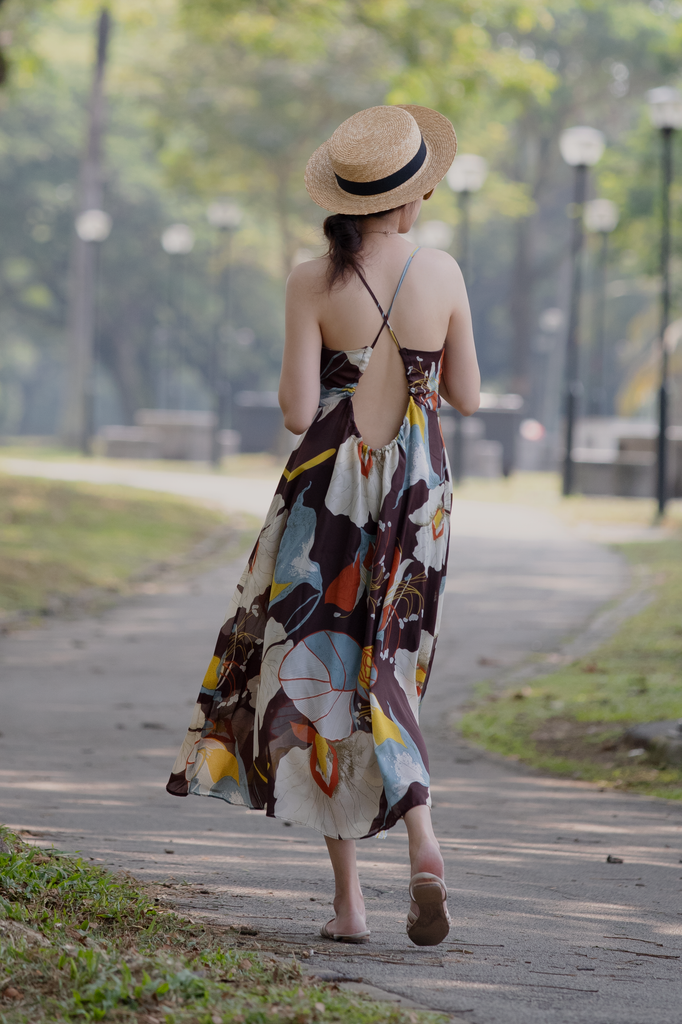Floral Backless Dress