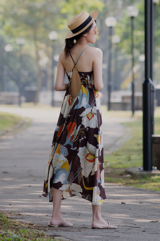 Floral Backless Dress