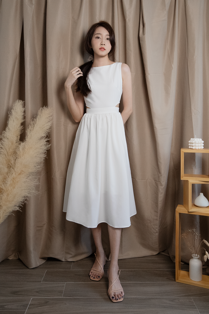Cutout Flare Midi Dress