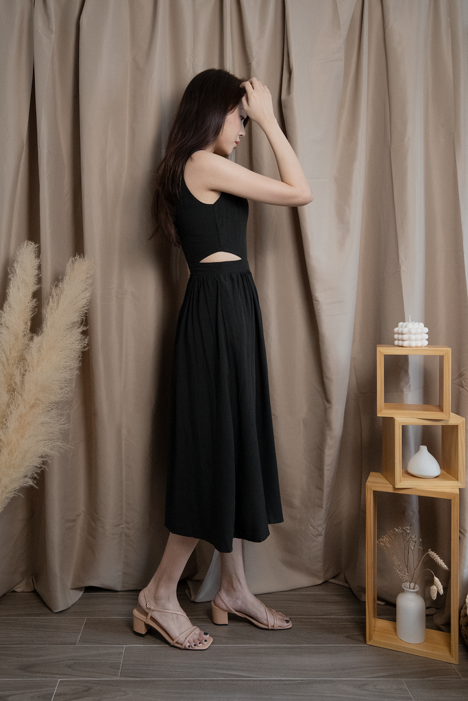 Cutout Flare Midi Dress