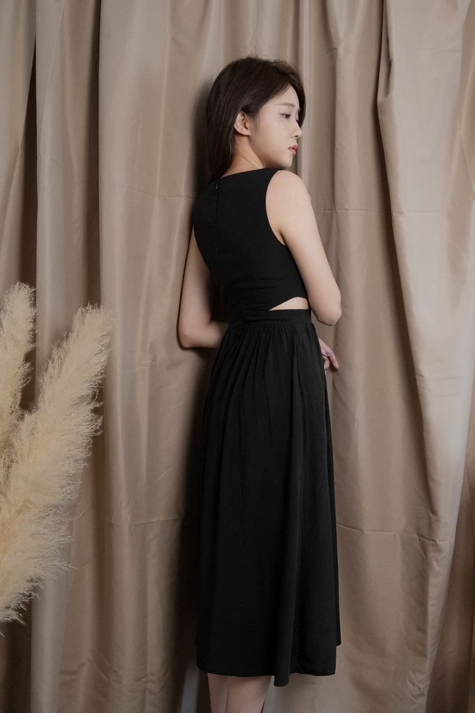 Cutout Flare Midi Dress