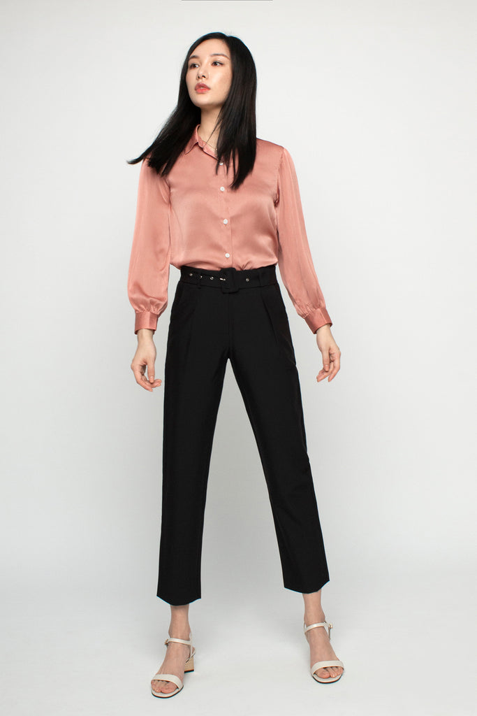 Satin Puff Sleeve Blouse