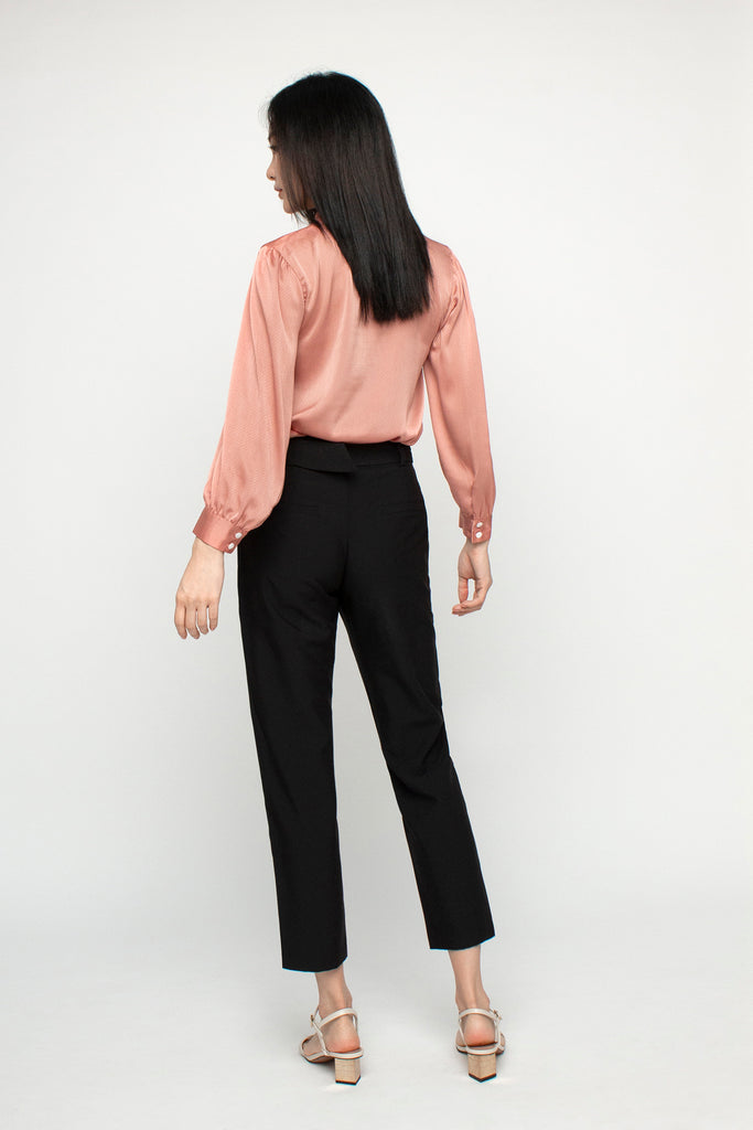 Satin Puff Sleeve Blouse