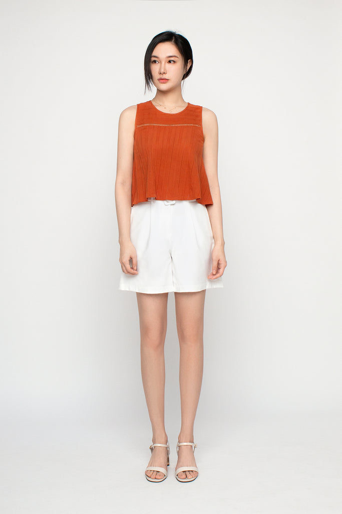 Striped Crochet Flare Top