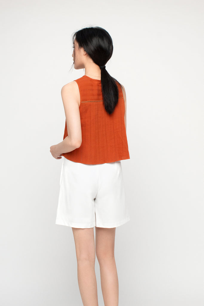 Striped Crochet Flare Top