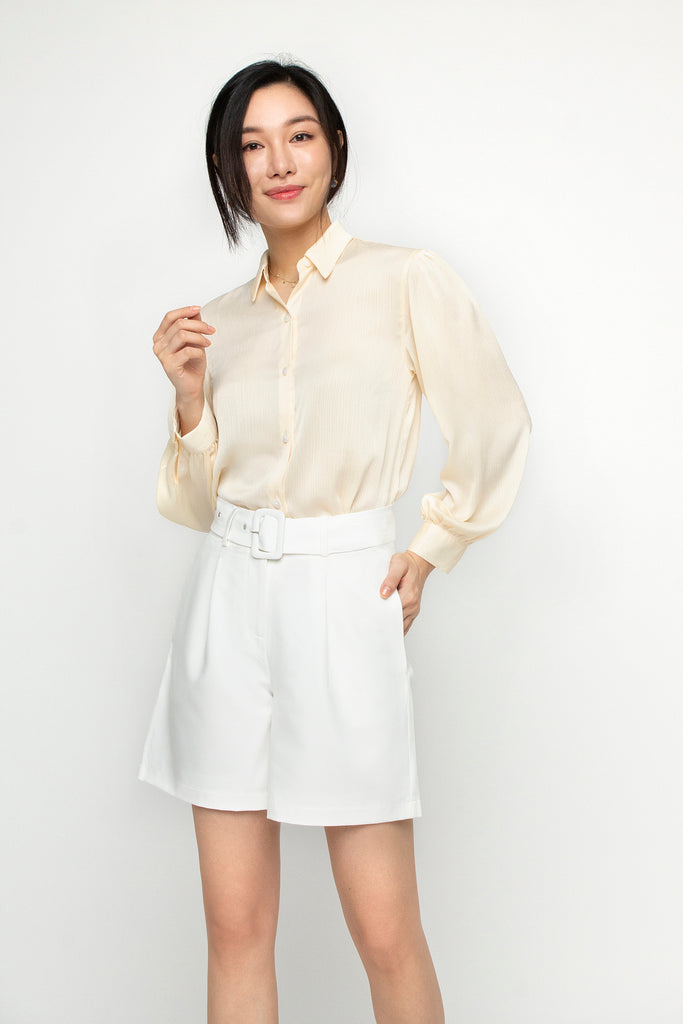 Satin Puff Sleeve Blouse