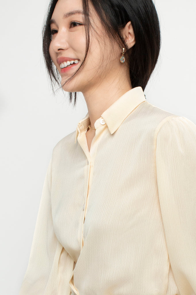 Satin Puff Sleeve Blouse