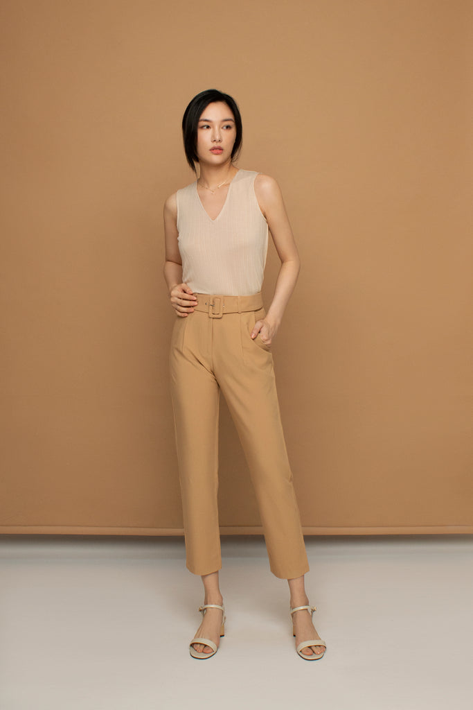 Buckle Belted Pants