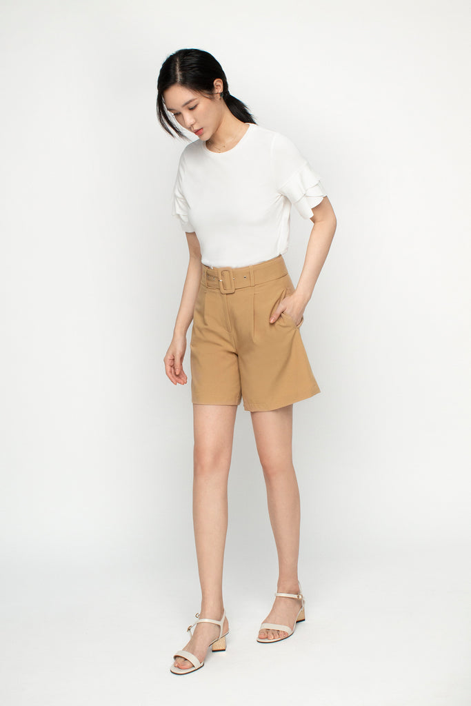 Ruffled Sleeve Knit Top