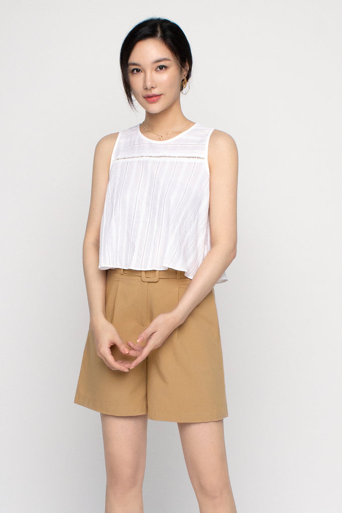 Striped Crochet Flare Top