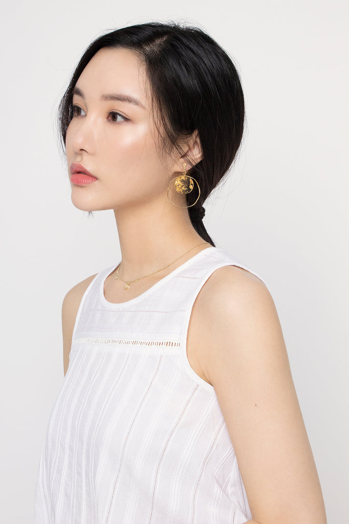 Striped Crochet Flare Top