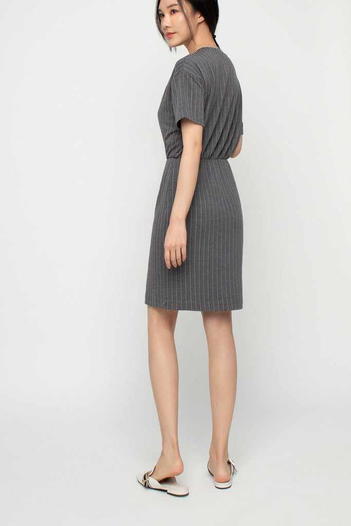 Ribbed Gathered Dress