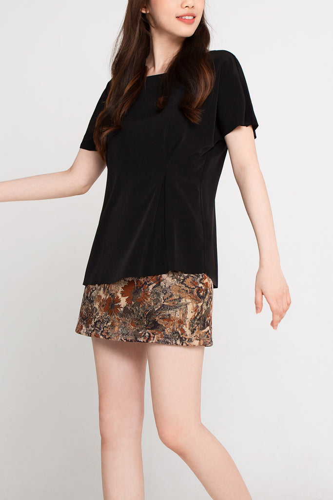 Darted Crepe Tee