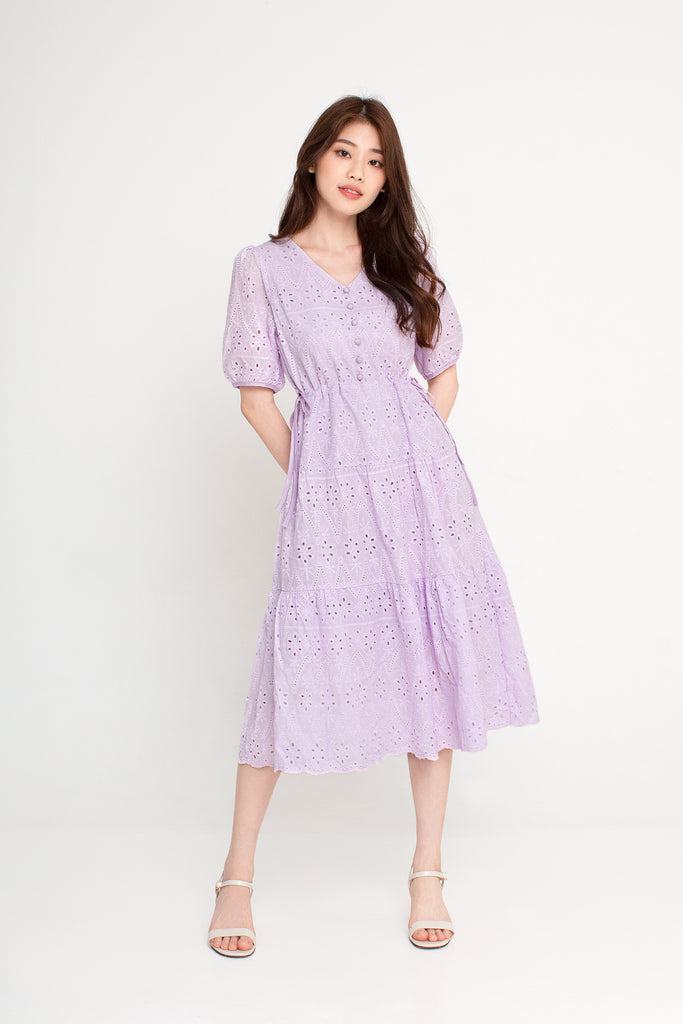 *Backorder* Eyelet Tiered Midi Dress