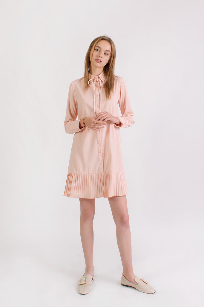 Pleated Shirtdress