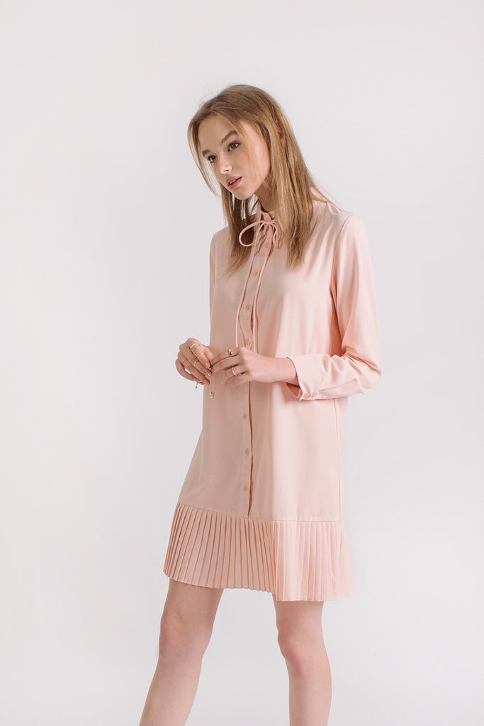 Pleated Shirtdress
