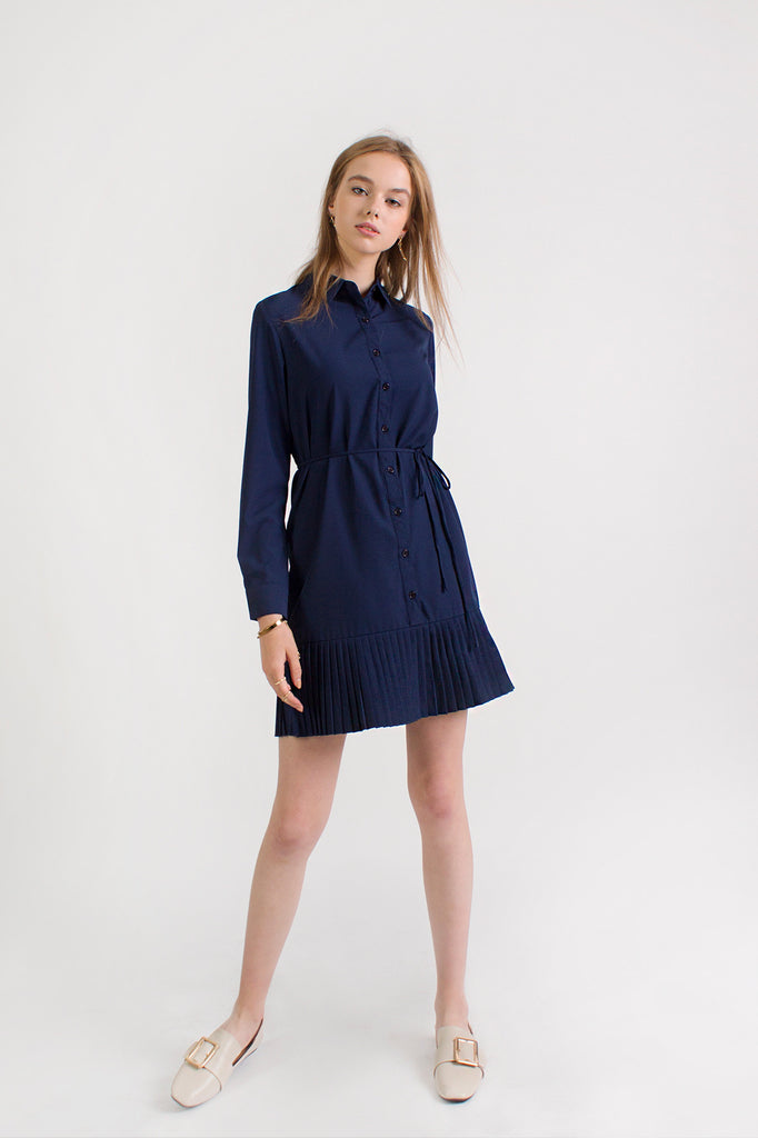Pleated Shirtdress