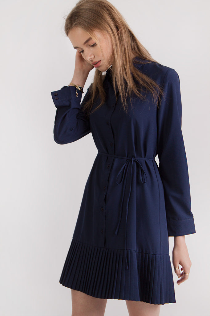 Pleated Shirtdress