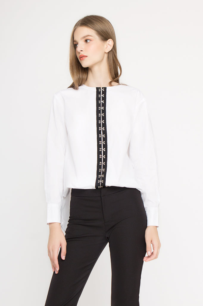 Hook Eye Oversized Shirt