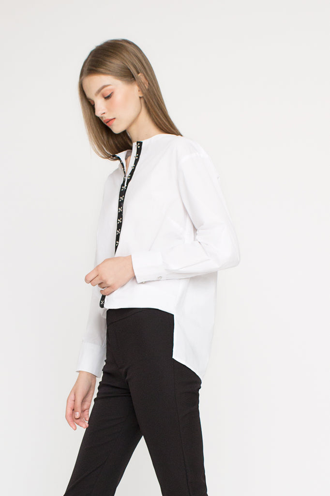 Hook Eye Oversized Shirt