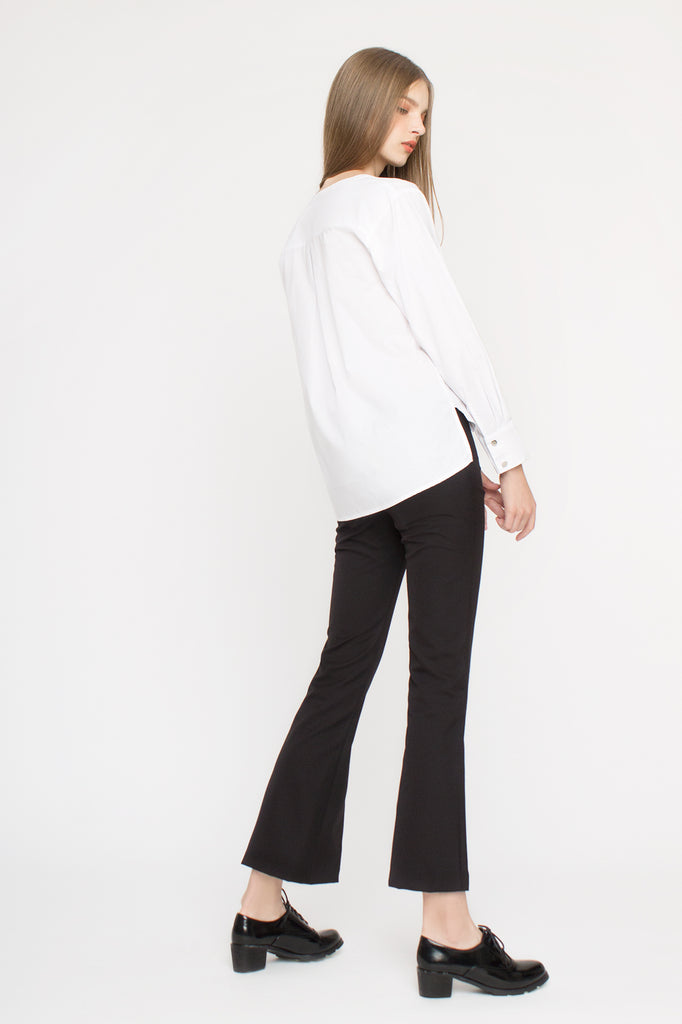 Lace-insert Flare Pants