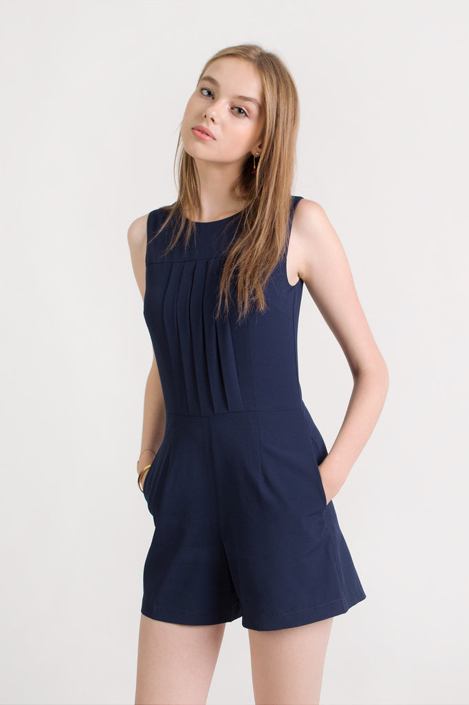 Pleated Romper
