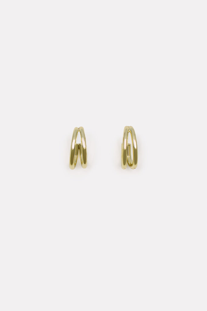 Gold double hoop earrings