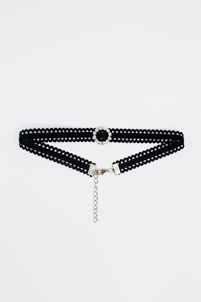 Rhinestone Ring Choker