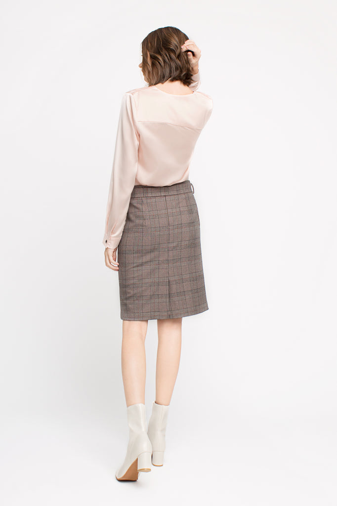Plaid Belted Skirt