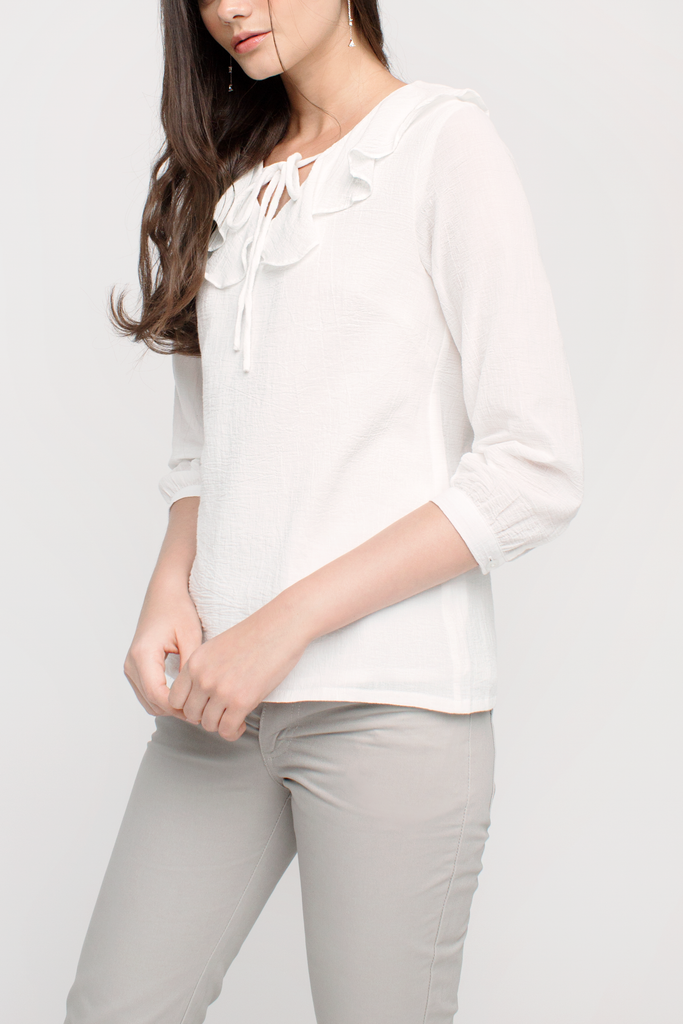 Crepe Ruffled Blouse