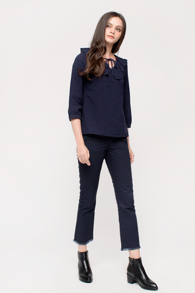 Crepe Ruffled Blouse