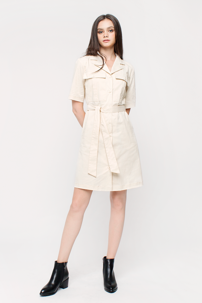 Contrast Thread Coatdress