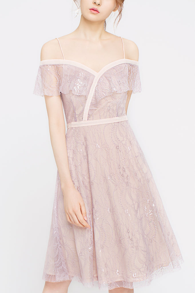 Lace Drop-shoulder Dress